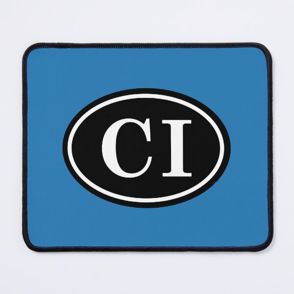 Item preview, CI Initials Monogram Oval White Letters designed and sold by Jeallan Designs.