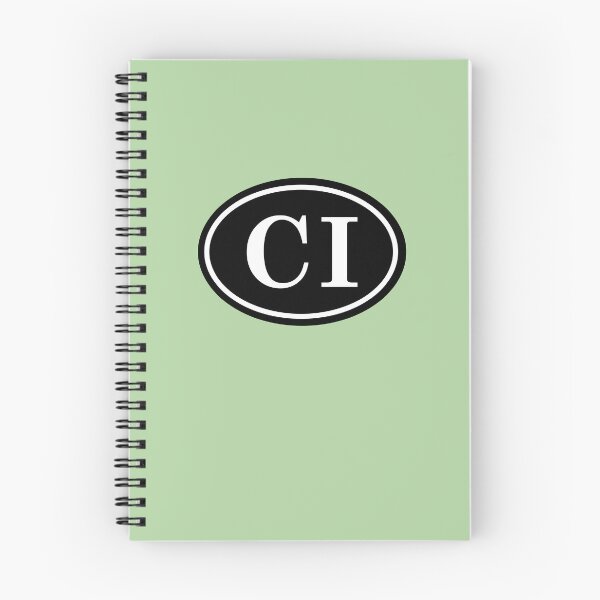 Item preview, CI Initials Monogram Oval White Letters designed and sold by Jeallan Designs.
