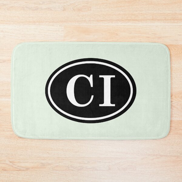 Item preview, CI Initials Monogram Oval White Letters designed and sold by Jeallan Designs.