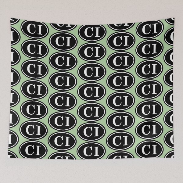 Item preview, CI Initials Monogram Oval White Letters designed and sold by Jeallan Designs.
