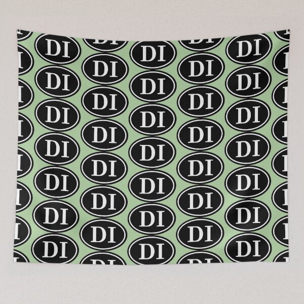 Item preview, DI Initials Monogram Oval White Letters designed and sold by Jeallan Designs.
