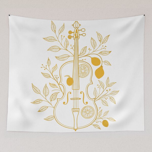 Item preview, Minimalist Lemon Cello Line Art – Elegant Yellow Music Design designed and sold by VividOrganica.