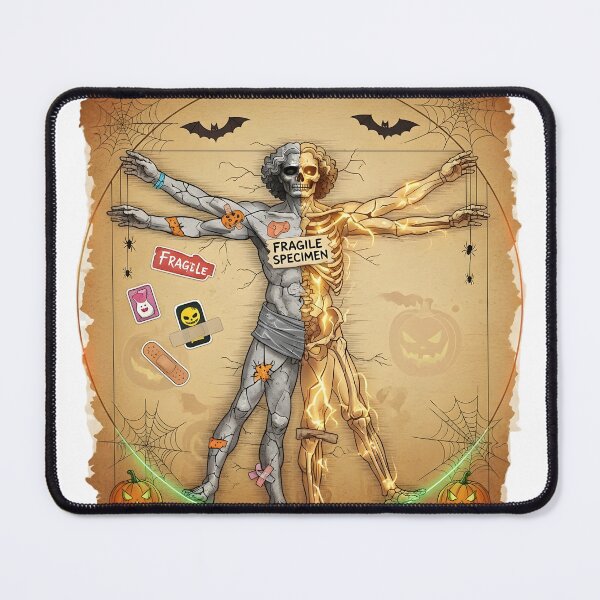 Item preview, Fragile Vitruvian Man Meme – Skeleton Specimen Parody designed and sold by The Classics Freak.