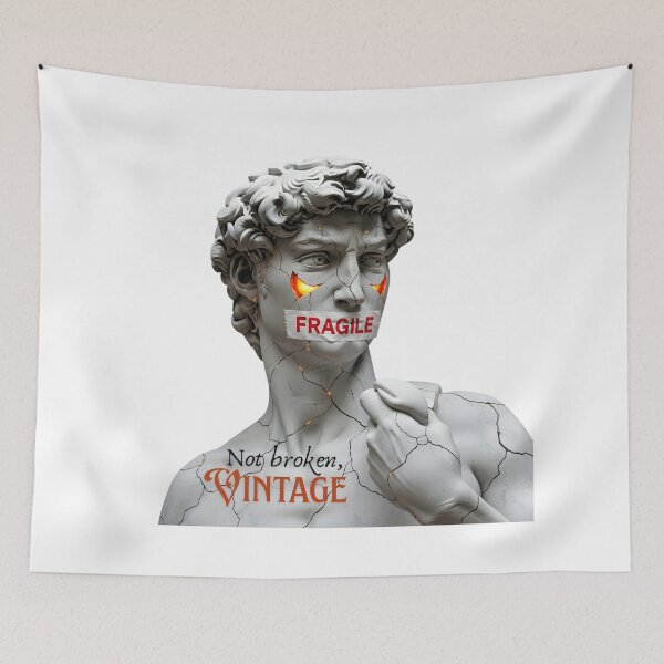 Item preview, Fragile Meme David – Cracked Statue Parody designed and sold by The Classics Freak.