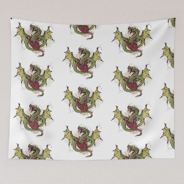 Item preview, Hearth in the Dragon – Epic Fantasy Dragon Fire Illustration Tee designed and sold by tredinium.