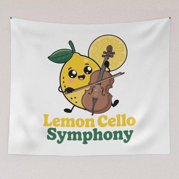Item preview, Cartoon Lemon Playing Cello – Cute “Lemon Cello Symphony”  designed and sold by VividOrganica.