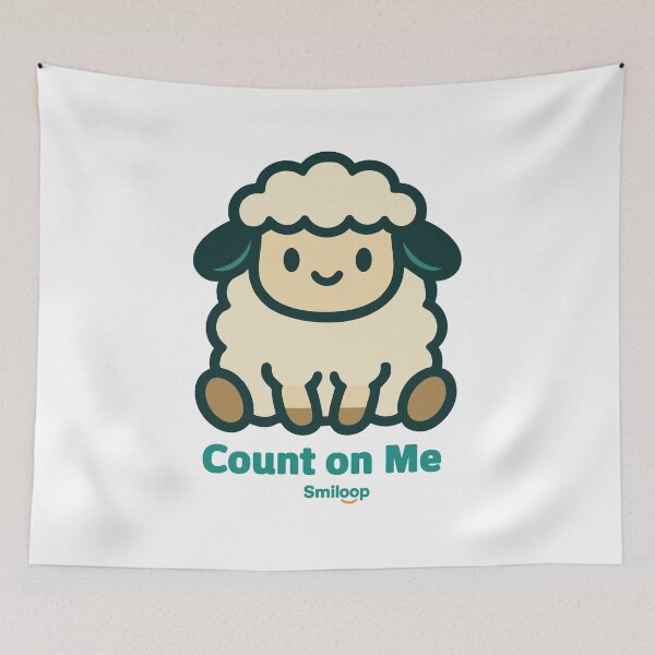 Item preview, Count on Me – Cute Fluffy Sheep Illustration | Smiloop Design designed and sold by Smiloop Kivivi.