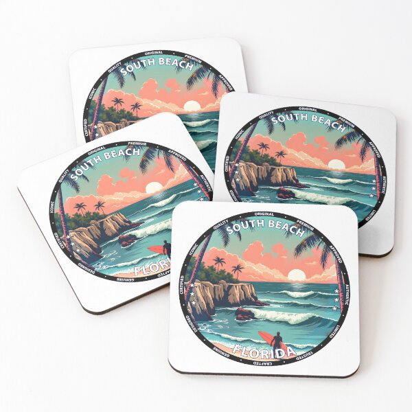 Item preview, South Beach – Florida USA - Surf lifestyle vibrant city waves designed and sold by inkNext.