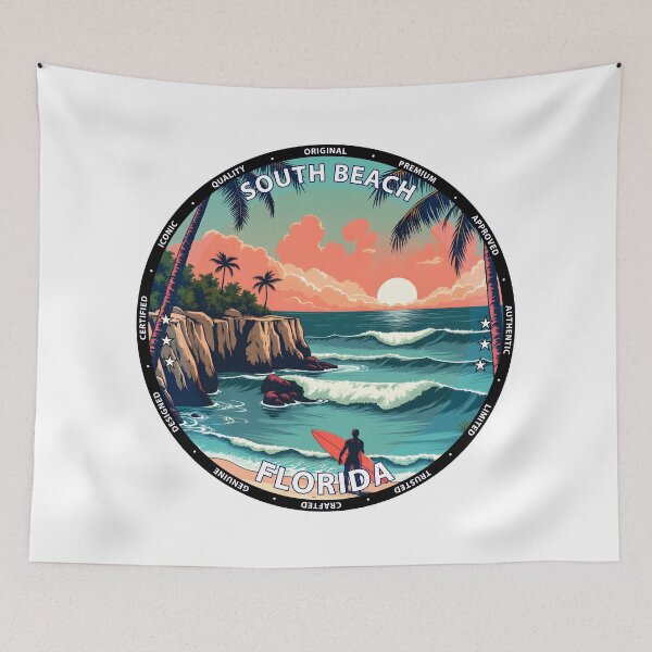 Item preview, South Beach – Florida USA - Surf lifestyle vibrant city waves designed and sold by inkNext.