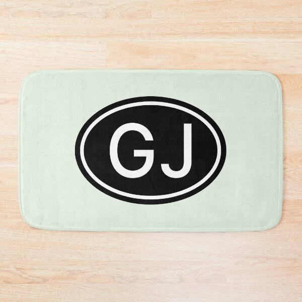 Item preview, GJ Initials Monogram Oval White Letters designed and sold by Jeallan Designs.
