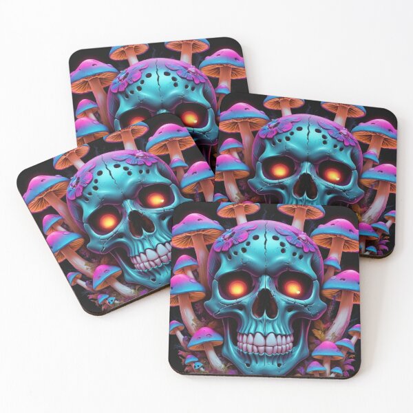 Item preview, Trippy Mushroom Skull – Psychedelic Rave T-Shirt designed and sold by EverydayFind.