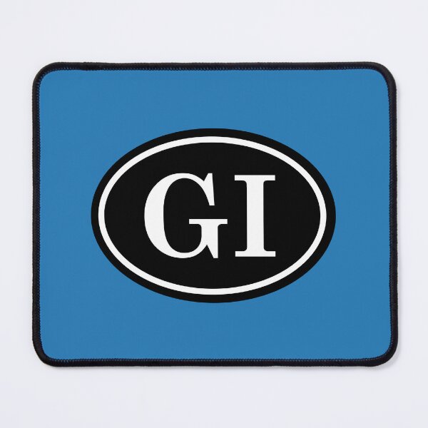 Artikelvorschau, GI Initialen Monogramm ovale weiße Buchstaben entworfen und verkauft von Jeallan Designs.