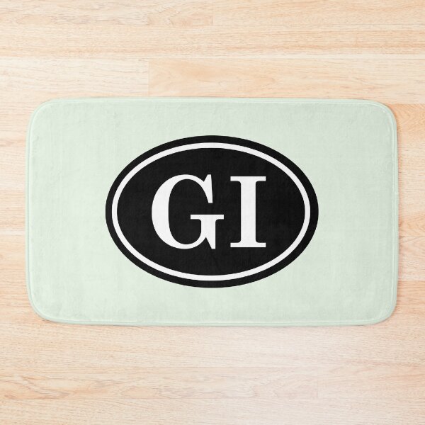 Item preview, GI Initials Monogram Oval White Letters designed and sold by Jeallan Designs.