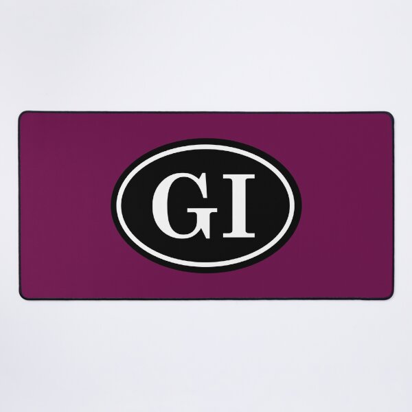Item preview, GI Initials Monogram Oval White Letters designed and sold by Jeallan Designs.