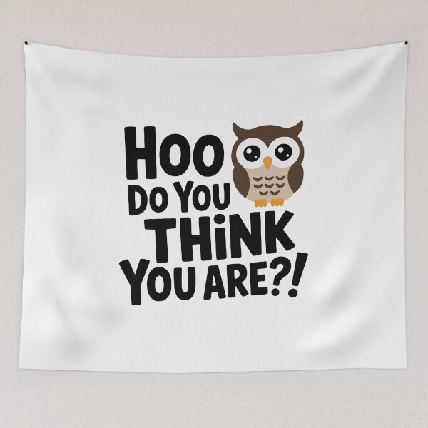 Item preview, Hoo Do You Think! Owl Pun designed and sold by PMCreative.