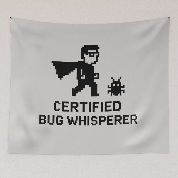 Item preview, Certified Bug Whisperer | Funny Developer Pixel Art T-Shirt designed and sold by WiserShop.