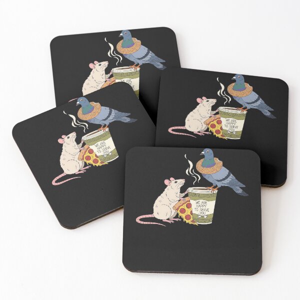 Item preview, New York Rat & Pigeon Pizza Bagel Coffee City Culture Humor designed and sold by elderberry.