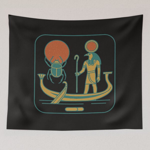 Item preview, Ancient Egyptian Ra Sun God Scarab Beetle Pharaoh Solar Barque Mythology Art designed and sold by Eye Of Horus.