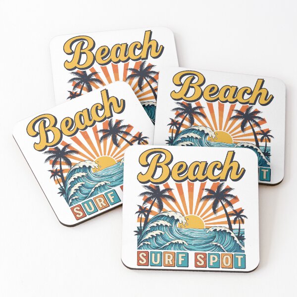 Item preview, Beach Surf Spot Sunset Waves designed and sold by AS Vectorhaus.