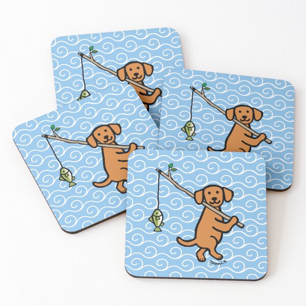 Item preview, Fox Red Labrador Retriever Fishing designed and sold by HappyLabradors.