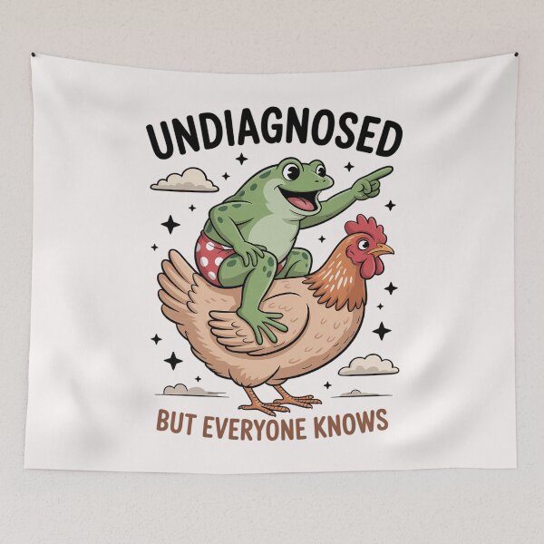 Item preview, Undiagnosed But Everyone Knows Frog Chicken Mental Health designed and sold by DoorwayThreads.