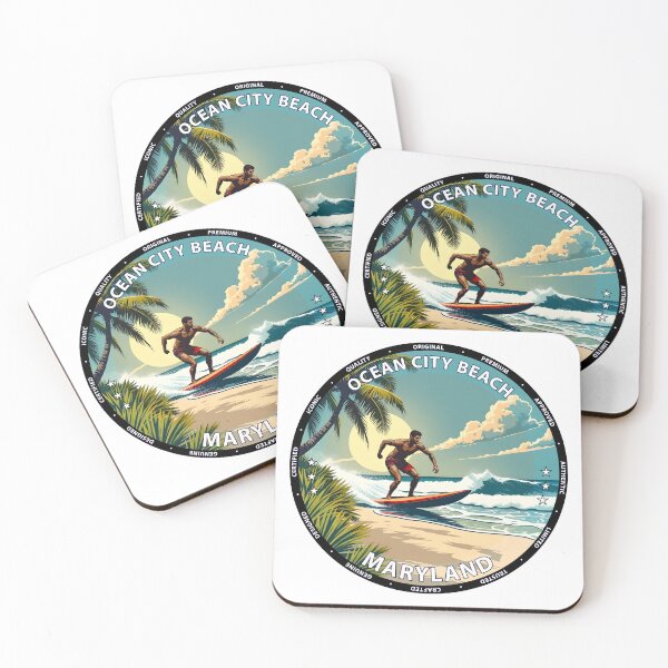 Item preview, Ocean City Beach – Maryland USA - Surf lifestyle classic beach waves designed and sold by inkNext.
