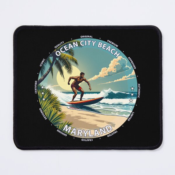 Item preview, Ocean City Beach – Maryland USA - Surf lifestyle classic beach waves designed and sold by inkNext.