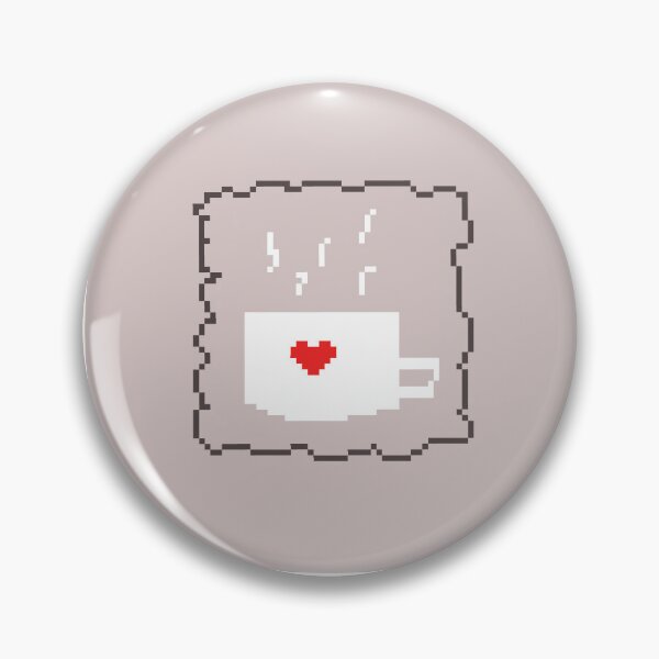 Item preview, White Cup coffee with Red Heart and Steam Waves in Pixel Art Style designed and sold by CraftMuse19.