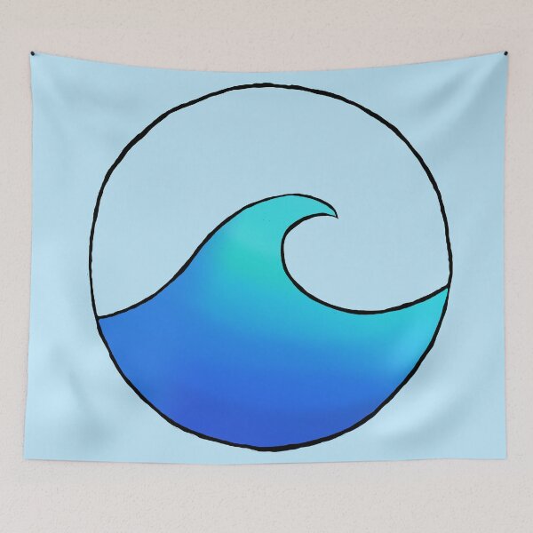 Item preview, gorgeous gradient rich blue to pastel teal circle wave designed and sold by julieiluj.
