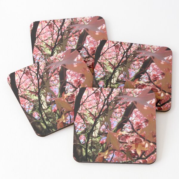 Item preview, Bright sunkissed autumn leaves red and pink designed and sold by WildStills.