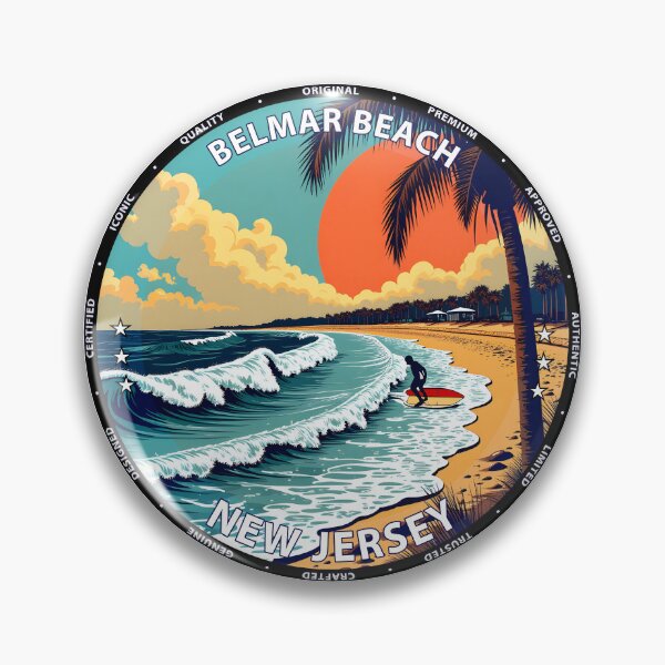 Item preview, Belmar Beach – New Jersey USA - Surf lifestyle lively Atlantic waves designed and sold by inkNext.
