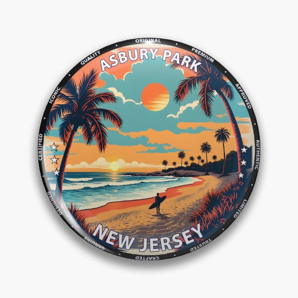 Item preview, Asbury Park – New Jersey USA - Surf lifestyle iconic boardwalk waves designed and sold by inkNext.