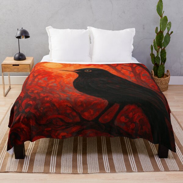 Item preview, Abstract Blackbird in Dawn Light – Vibrant UK Woodland designed and sold by mrrichard515.