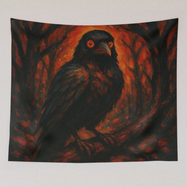 Item preview, Infernal Raven in Ember Forest – Surreal Gothic Wildlife designed and sold by mrrichard515.