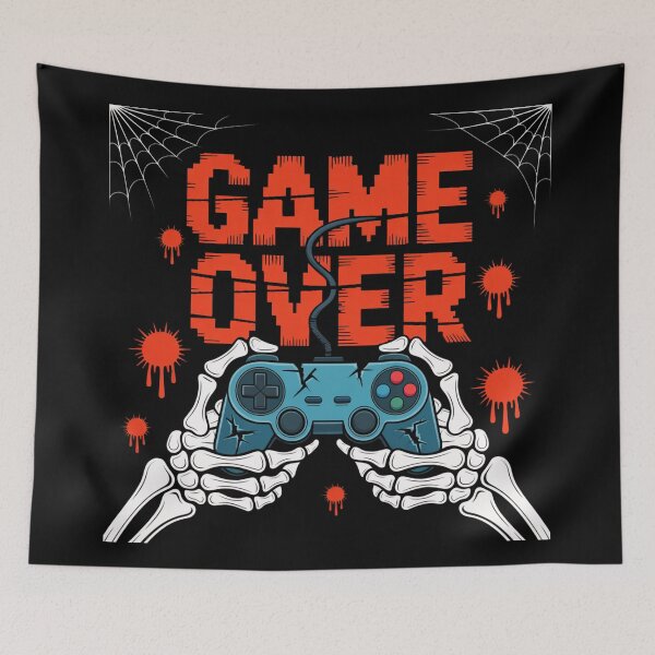 Item preview, Game Over: A creepy Halloween horror-inspired T-shirt design for gamers. designed and sold by Grang Art Artistic Designs.