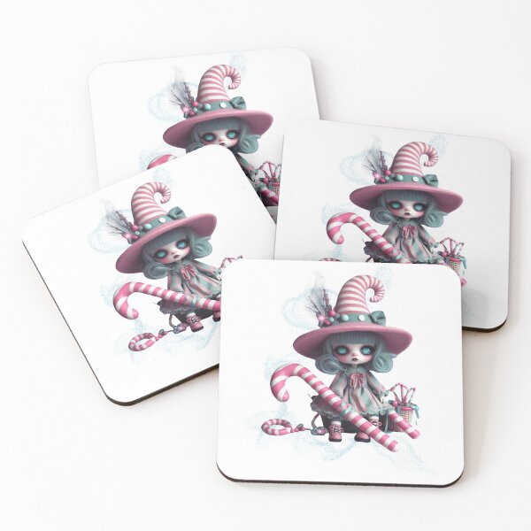 Item preview, Creepy-Cute Candy Witch | Pastel Goth Halloween Doll Art | Kawaii Spooky Wall Décor & Gifts designed and sold by Medeea Publishing.