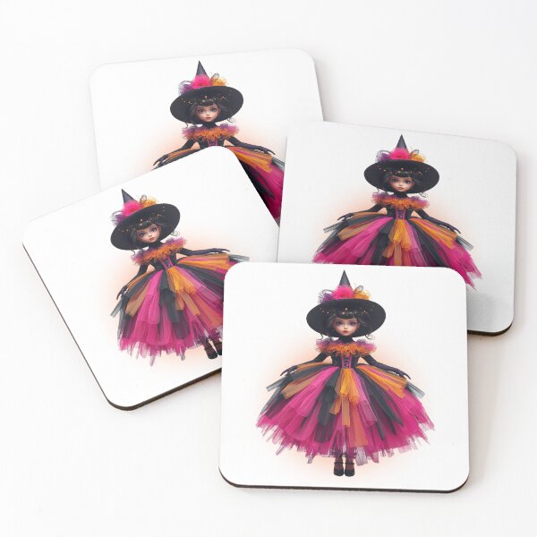 Item preview, Halloween Couture Witch | Gothic Doll Art | Colorful Fantasy Wall Décor & Gifts designed and sold by Medeea Publishing.