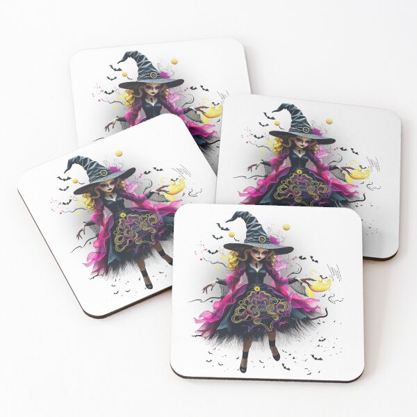 Item preview, Gothic Glam Witch Illustration  Neon Halloween Wall Art & Gifts  Witchcore Fantasy Design designed and sold by Medeea Publishing.