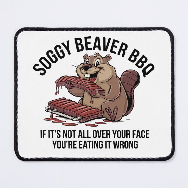 Item preview, Soggy Beaver BBQ Funny Beaver with Ribs – Messy Eating BBQ Humor Design designed and sold by DirtyGirlGraphics.