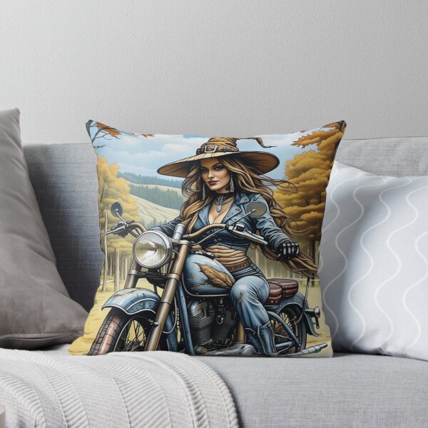 Item preview, Halloween Witch on Motorcycle | Autumn Fantasy Witchcore Wall Art | Spooky Season Biker Gift designed and sold by Medeea Publishing.