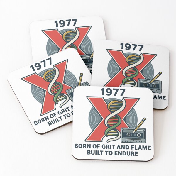 Item preview, Generation X DNA Helix — 1977 Music Motifs — Born of Grit and Flame • Built to Endure Tee designed and sold by Purdiole-art.