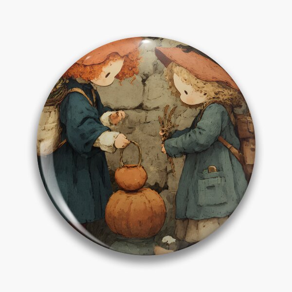 Item preview, Whimsical Children with Pumpkins in a Vintage Countryside Setting designed and sold by daila70.