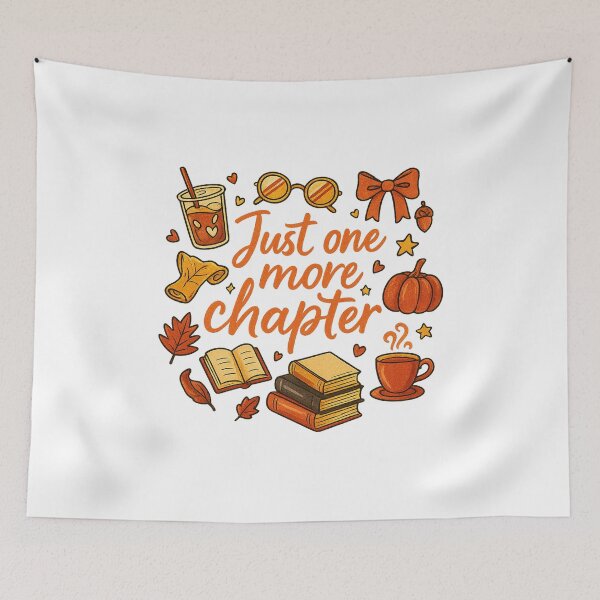 Item preview, Fall reading png｜fall books png｜halloween books png｜just one more books shirt｜iced coffee png tee｜book worm sticker bookish｜bookful lover designed and sold by PixelBlooming.