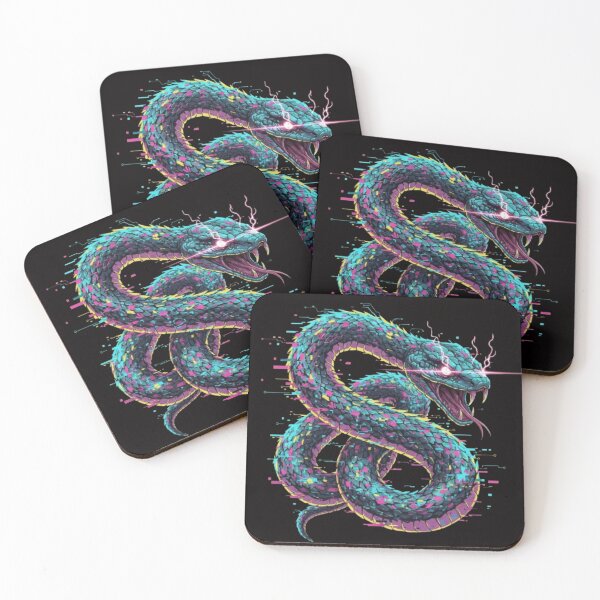 Item preview, Cybernetic Serpent: Glitch Coil - Unique Neon Bio-Glitch Snake Art Design designed and sold by trend-forge.