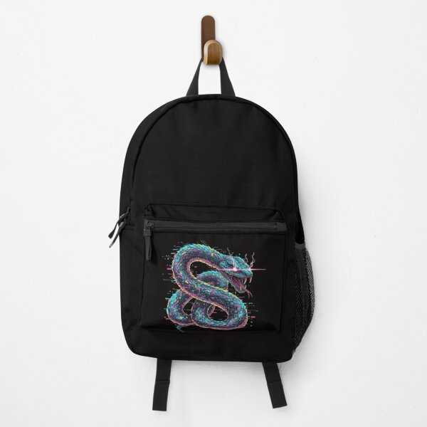 Item preview, Cybernetic Serpent: Glitch Coil - Unique Neon Bio-Glitch Snake Art Design designed and sold by trend-forge.