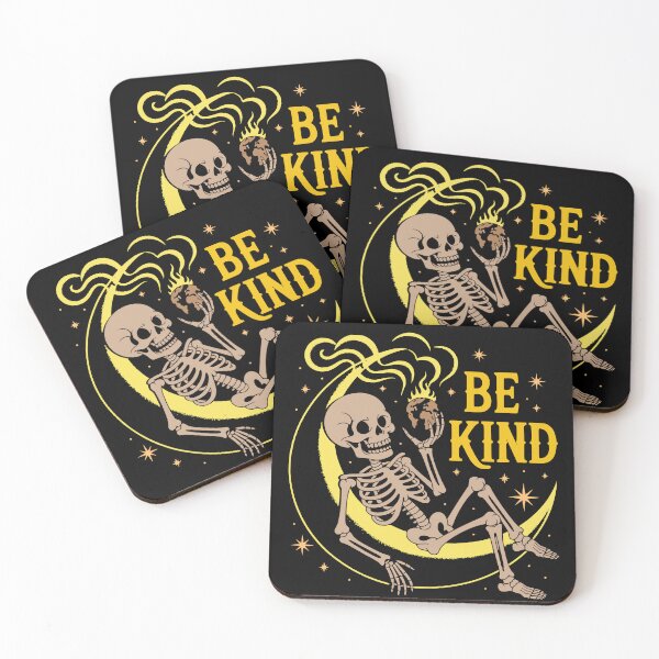 Item preview, "Be Kind" Skeleton on a Crescent Moon designed and sold by adlkh.