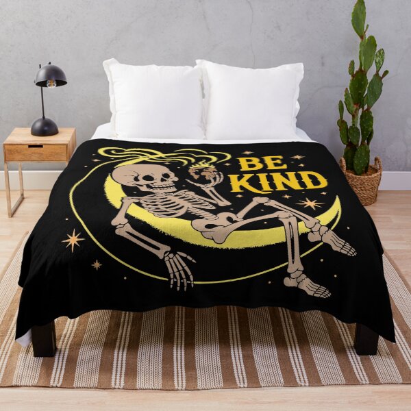 Item preview, "Be Kind" Skeleton on a Crescent Moon designed and sold by adlkh.