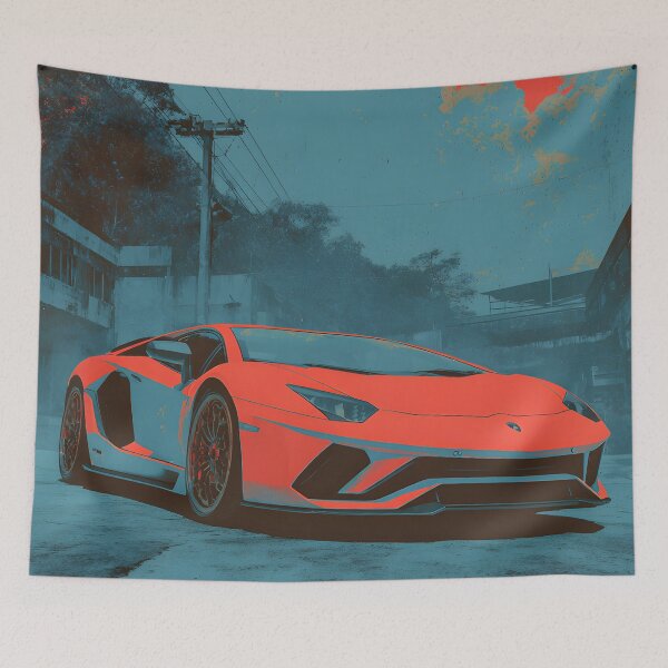 Item preview, Lamborghini LP780-4 Ultimae Pop Art Canvas Wall Print – Sports Car Artwork designed and sold by AutoPopStudio.