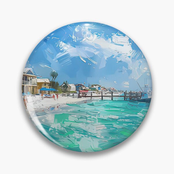 Item preview, Vibrant Beach Day In Destin Florida With Boats And Umbrellas designed and sold by Mcdavedjeme.