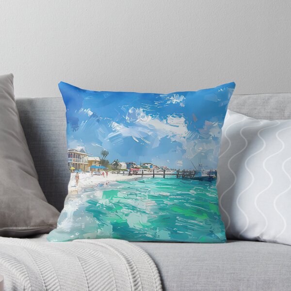 Item preview, Vibrant Beach Day In Destin Florida With Boats And Umbrellas designed and sold by Mcdavedjeme.